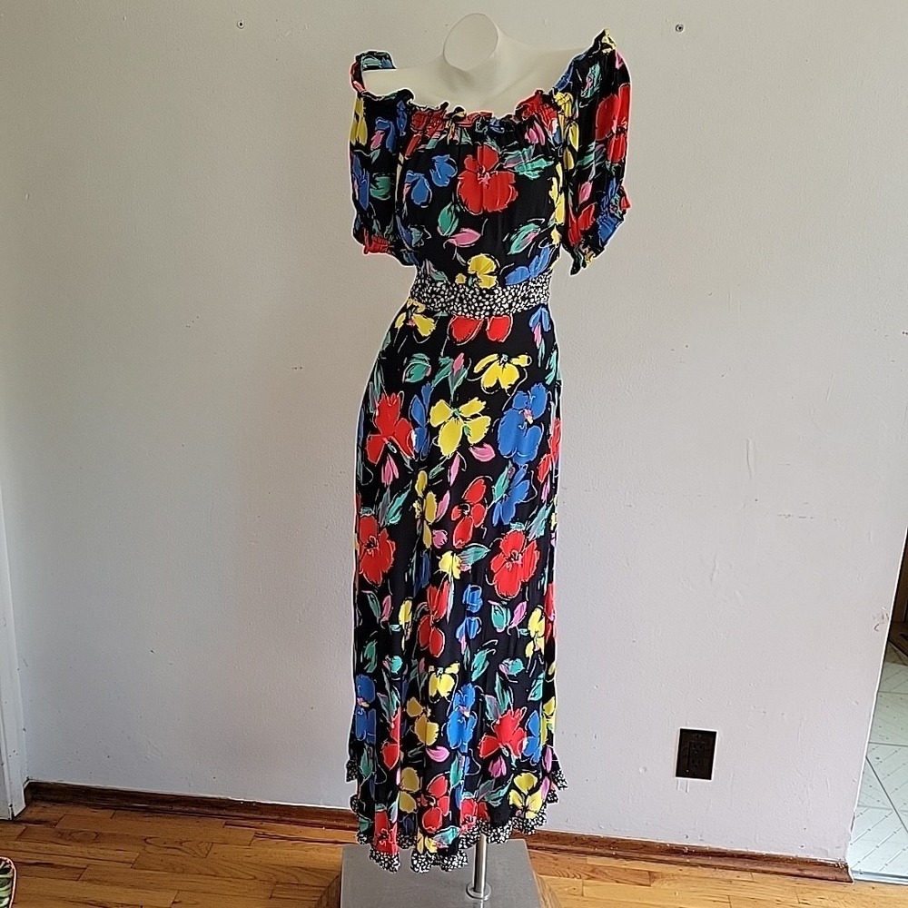 Rixo x Target Floral Maxi Dress 14 Off the Shoulder Effortless Feminine Vibrant